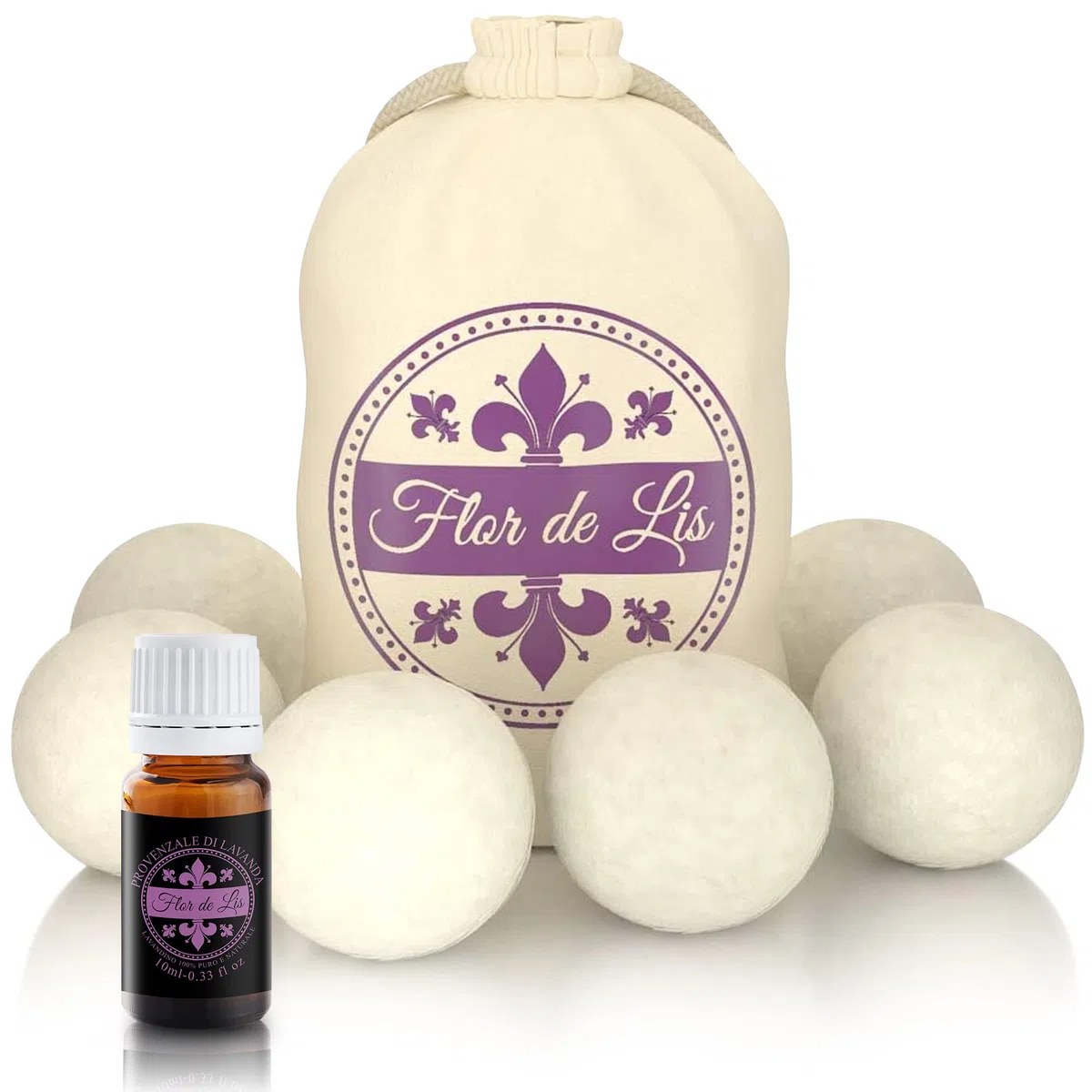 Palline Per Asciugatrice Con Profumo Oli Essenziali Lavanda,Pallina Gomitoli di Lana Palle Asciugatrice Riutilizzabili Naturale Funzione Ammorbidente Profumatore Biancheria Lavatrice Asciugatrice a+++