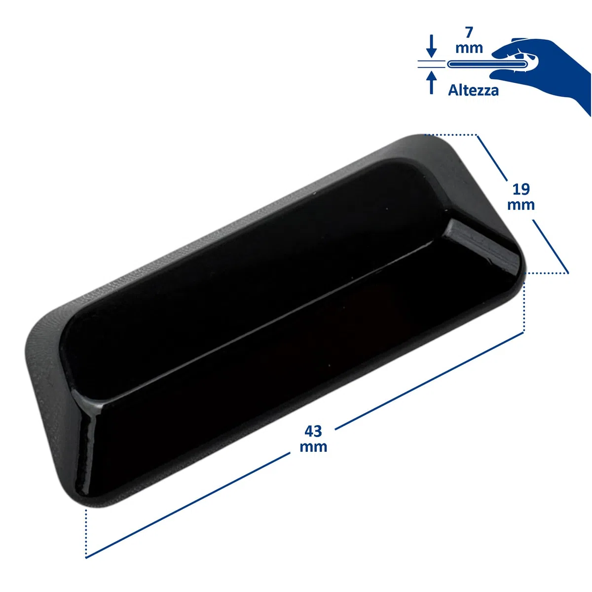 2 Pezzi Copriforo Nero C00290731 per Coperchio Piano Cottura Compatibile con Hotpoint Ariston Indesit PC640 PC750-43x19x7 mm