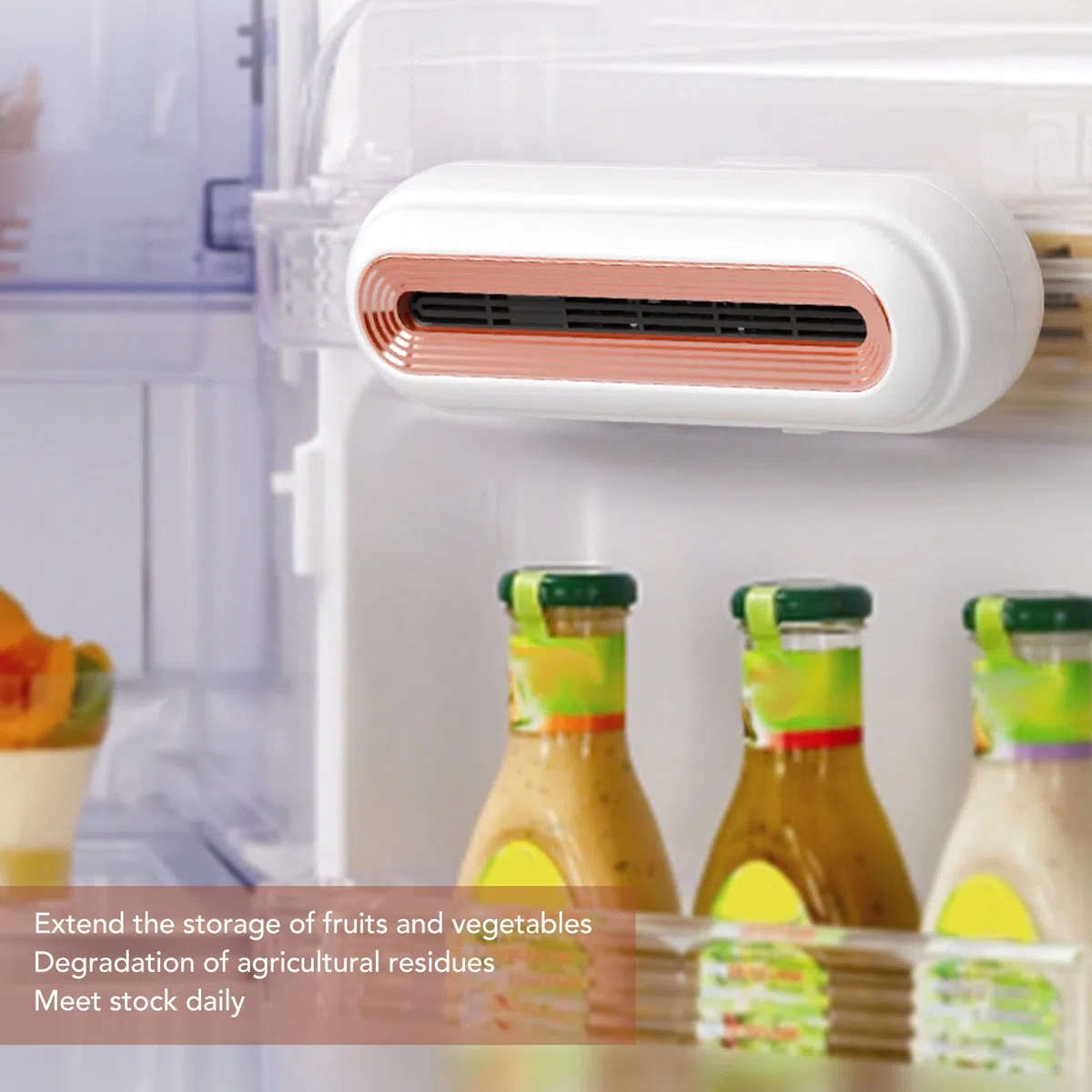 Deodorante per Frigorifero, Purificazione Efficiente Professionale USB Mini Rimozione Silenziosa degli Odori per Frigorifero Armadio per Auto Scatola per Animali Domestici