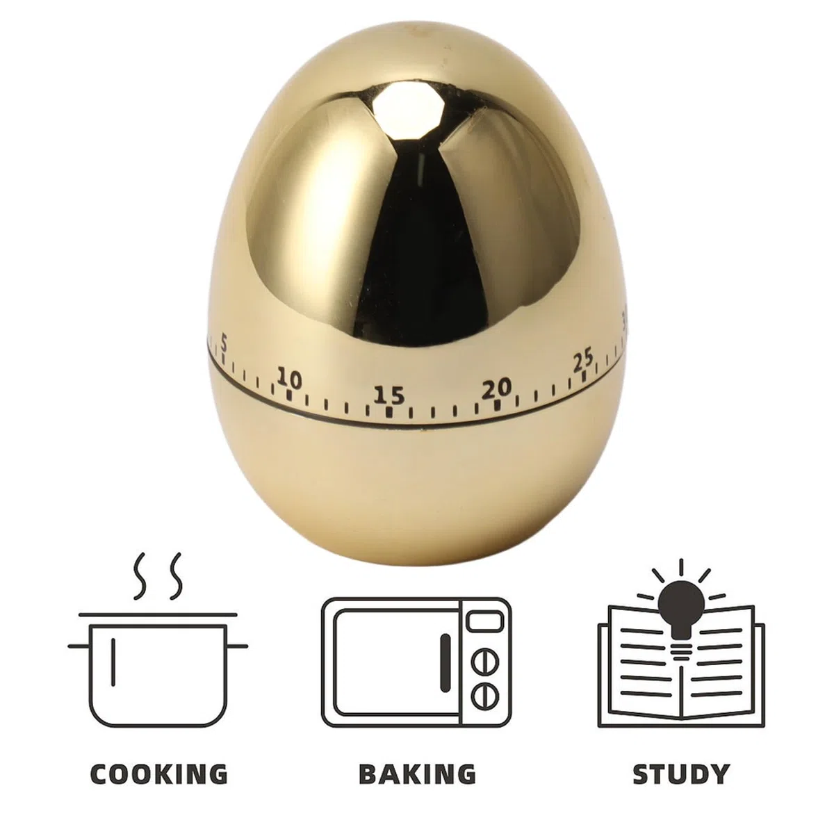 60 Minuti Modello Timer Meccanico Sveglia da Timer Manuale per (Oro)