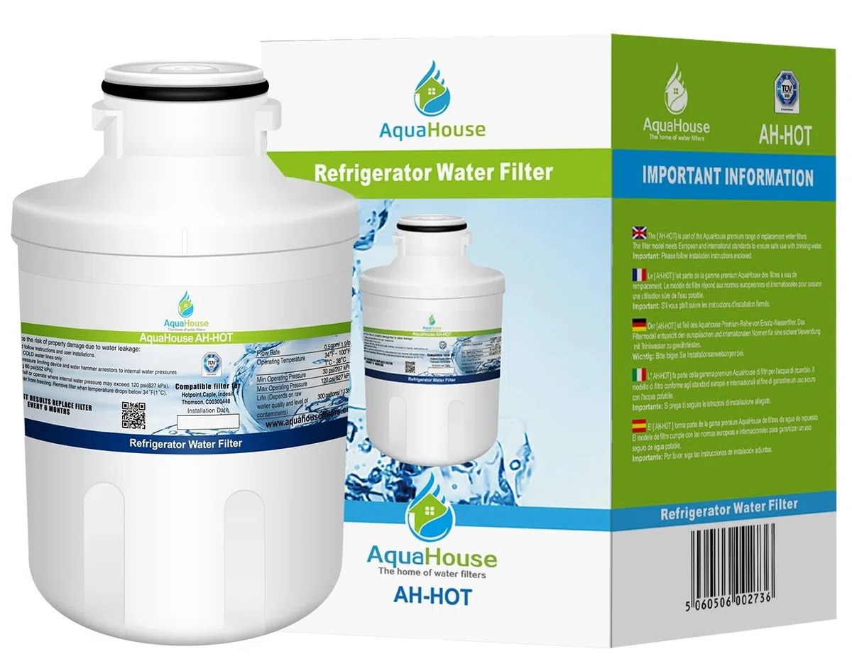 AquaHouse AH-HOT Filtro acqua Compatibile con Hotpoint SXBD922FWD, Caple CAFF205, Indesit C00300448, Thomson THSBS90WDWH frigoriferi