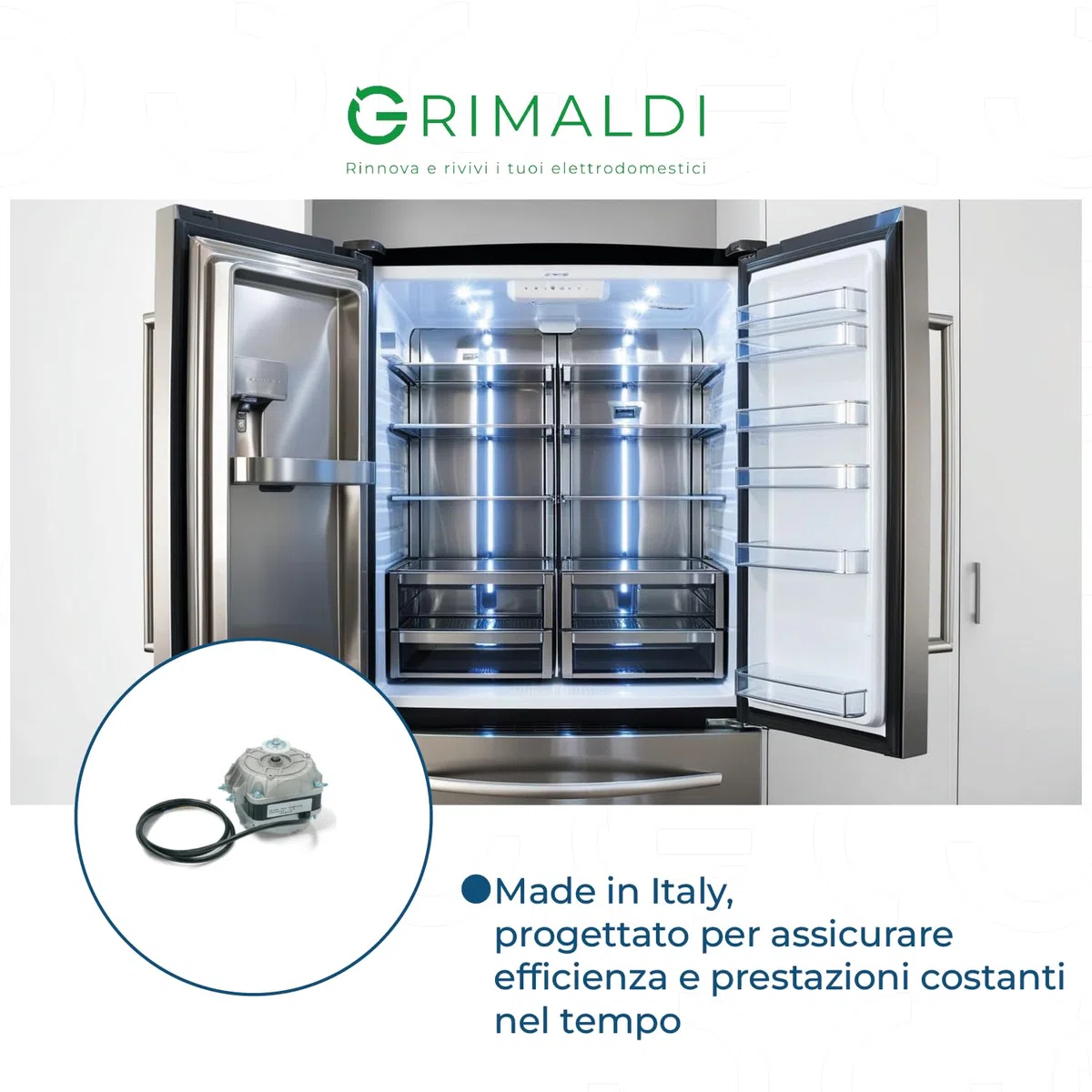 G GRIMALDI Motore Ventola Multifit SKL 10W Frigorifero Congelatore frigo Refrigeratore Condensatore