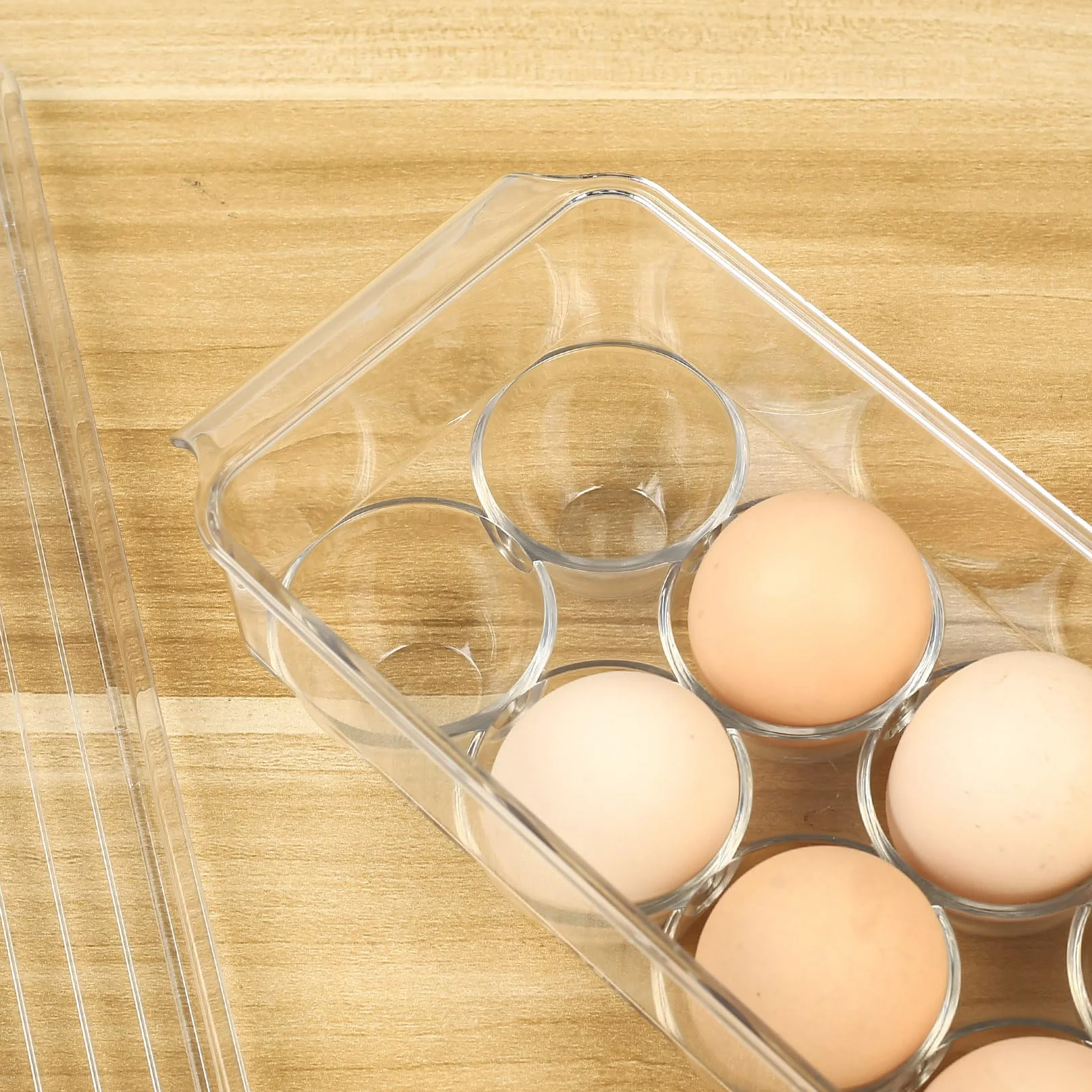 Portauova per Frigorifero, Scatola Portauova, Contenitore per Uova con Coperchio e Maniglia, Scatola Trasparente in Plastica per Massimo di 14 Uova, Ideale per Frigorifero, Cucina, Freezer