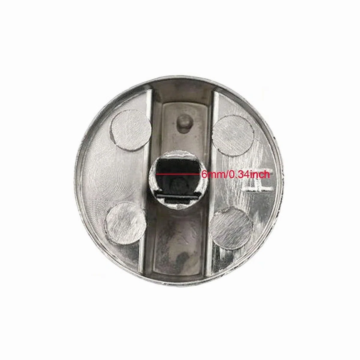 Pomello per fornello a gas,5 pezzi,6 mm,in metallo,colore argento,per controllo della superficie di cottura