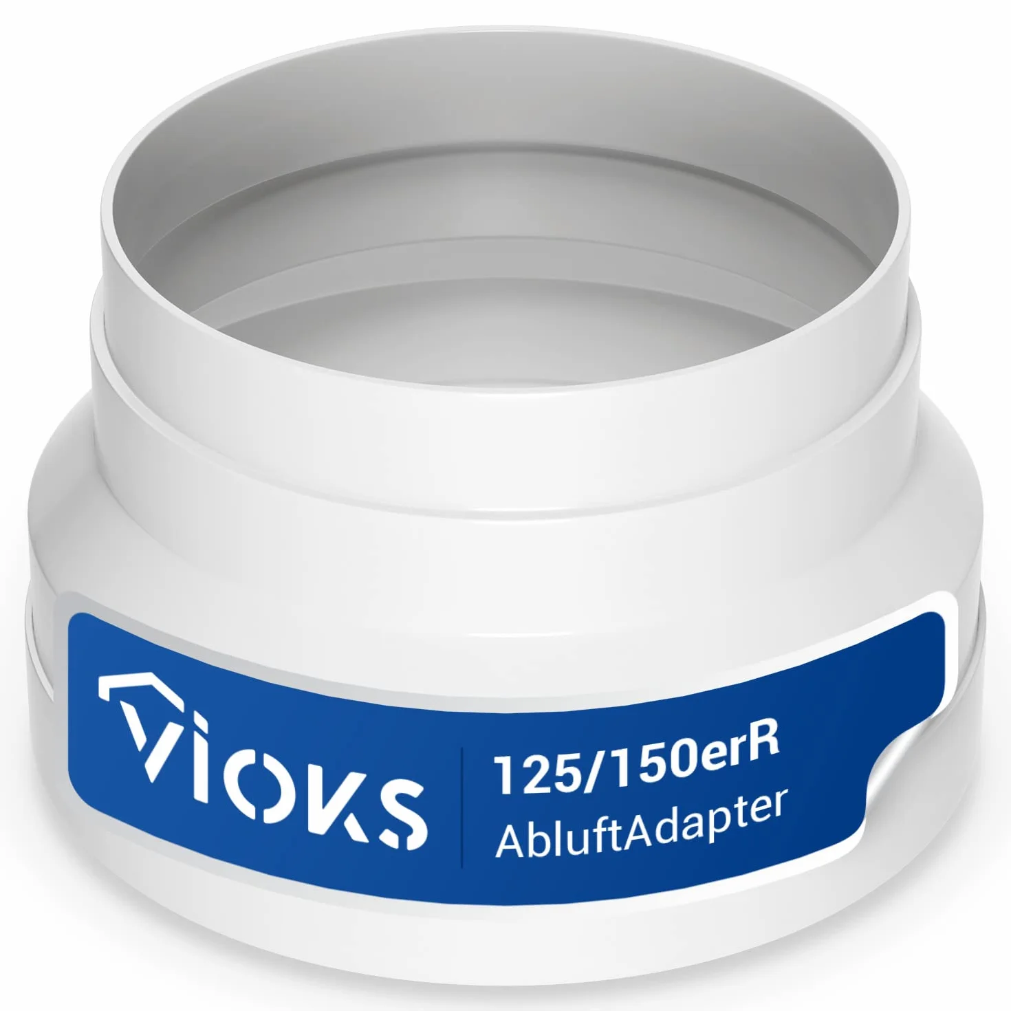 VIOKS Adattatore Tubo di Scarico 150 mm - 125 mm, Riduttore per Cappa Aspirante, Connettore per Tubo di Ventilazione in PVC
