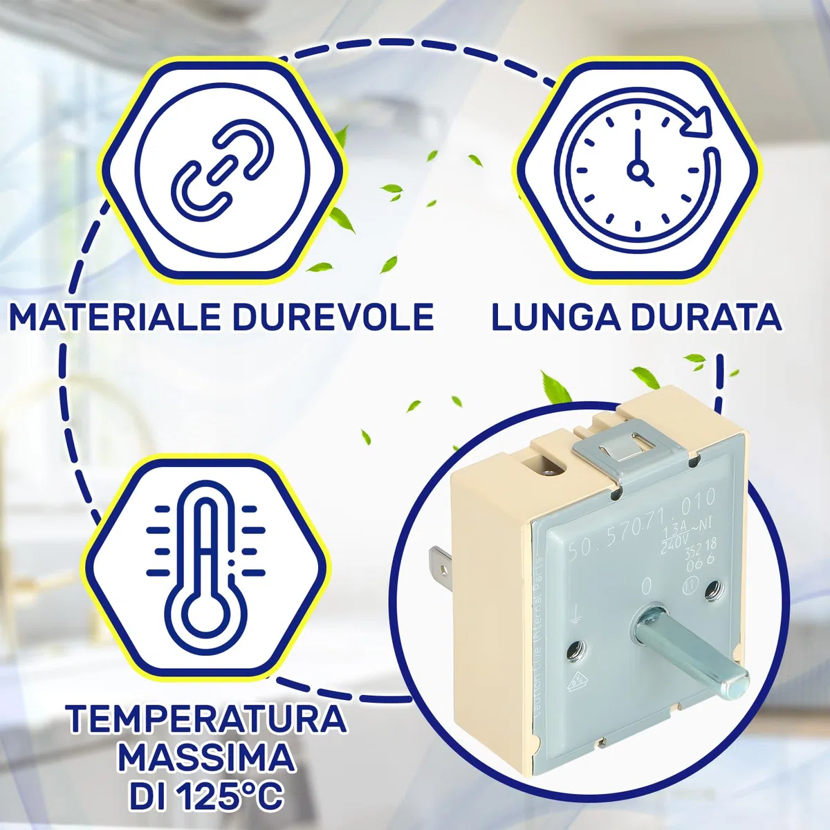 Regolatore di Energia per il Bruciatore del Piano Cottura Elettrico 13A 240V con Codice Originale 315078824/2 3150788242 per AEG 50.57071.010 per EGO - Garanzia di 10 Anni - MONTERAL
