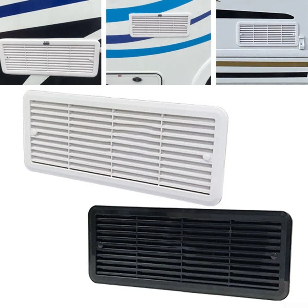 Griglia di montaggio per ventola del frigorifero Thetford, 483 x 186 mm, coperture di ventilazione in ABS per roulotte, camper (bianco)