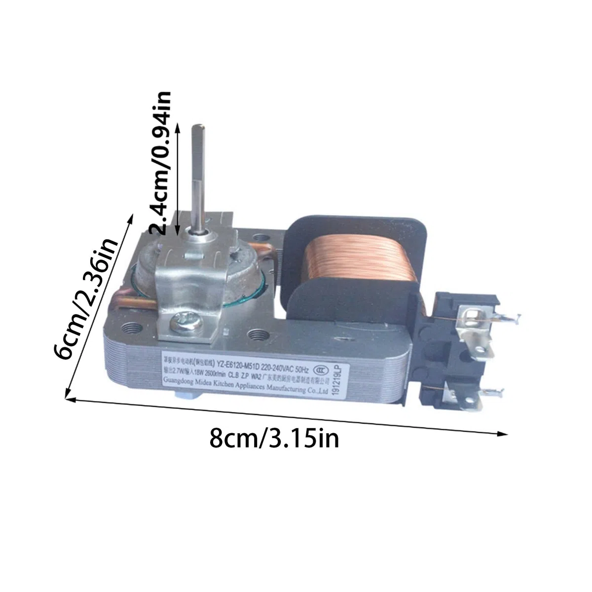 Efficiente motore di raffreddamento a microonde Evaporatore Motore ventola di ricambio per forno Ventilatore per elettrodomestici Parti di riparazione per elettrodomestici