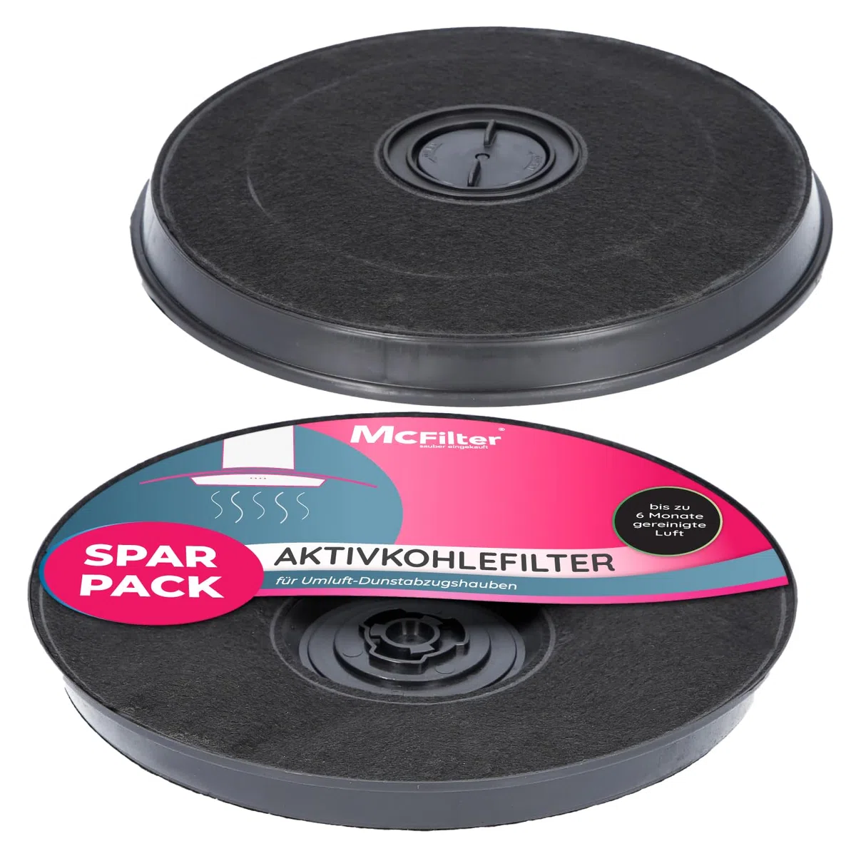 2x Filtro ai carboni attivi Ø 230 mm per cappa aspiranti adatto come alternativa per filtro a carbone 11005728 + 11005732 + DHZ2701/01 + 9029793594, adatto per Bosch, Siemens, AEG, Whirlpool, Faber