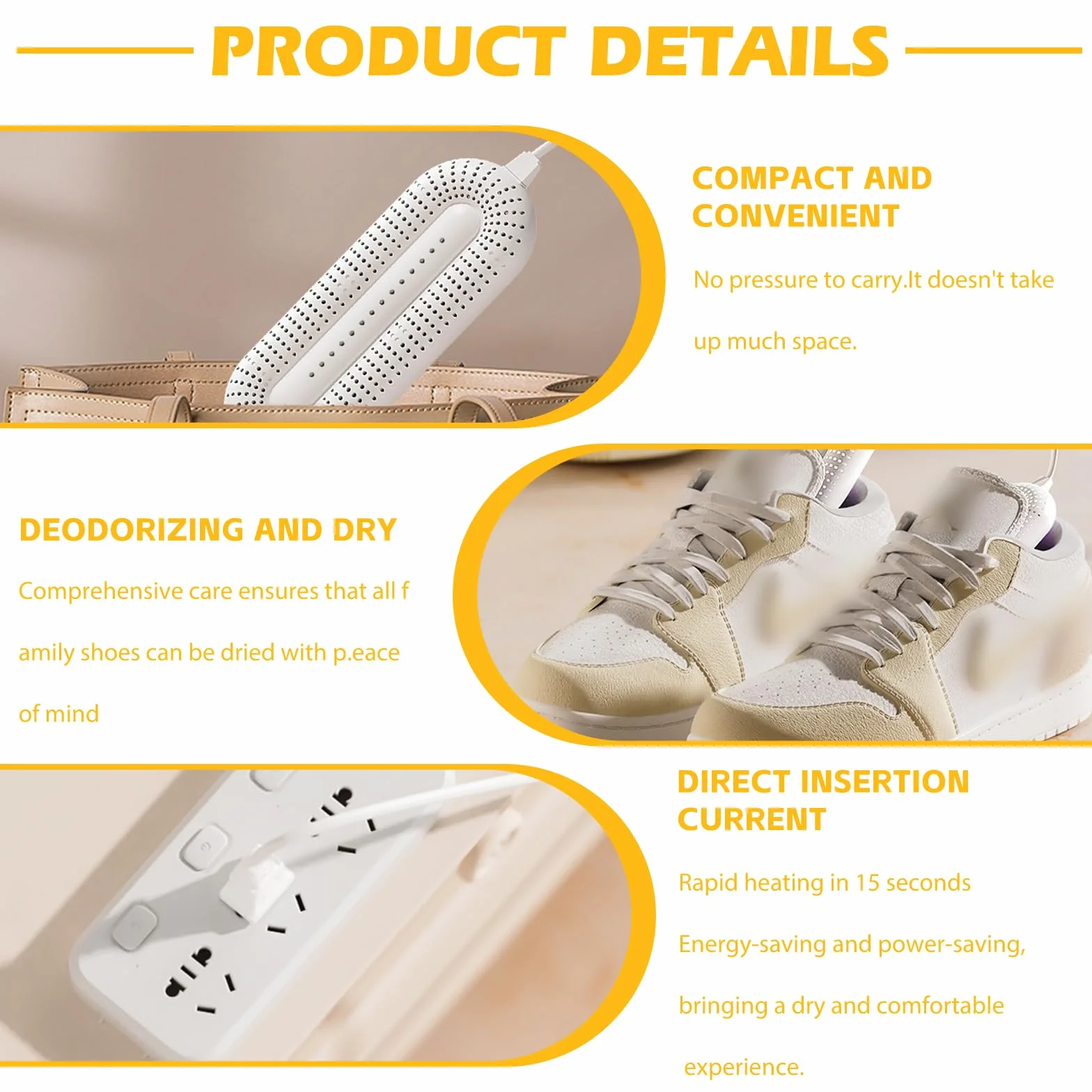 GOMETY Asciugascarpe elettrico asciugascarpe con timer 3 posizioni asciugatrice stivali scaldamani scarpe e stivali indossabili per asciugare ed eliminare gli odori per scarpe da sci calzini