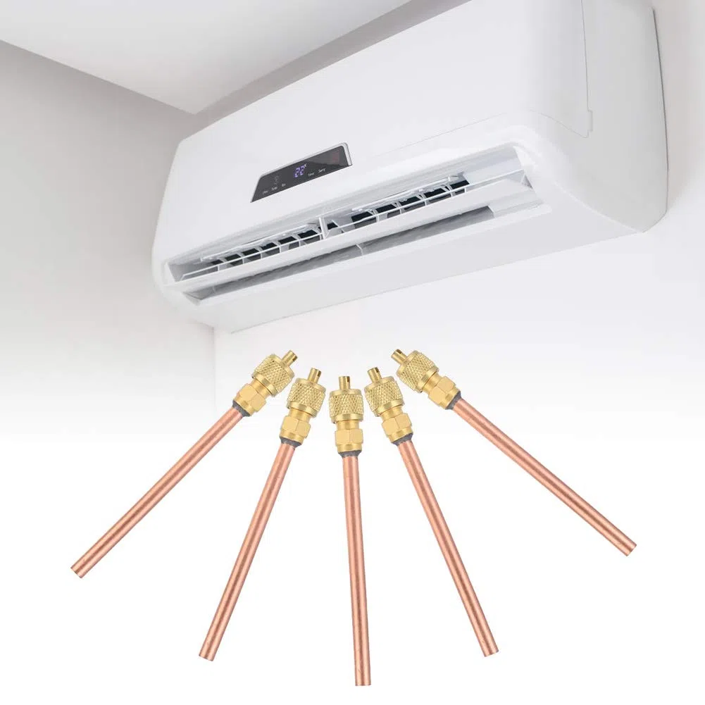 Valvola di Ritegno per Condizionatore Aria 5 Pezzi – Kit Valvola Unidirezionale con Anello in Gomma, Ricambio per Saldatura e Manutenzione Climatizzatori Split