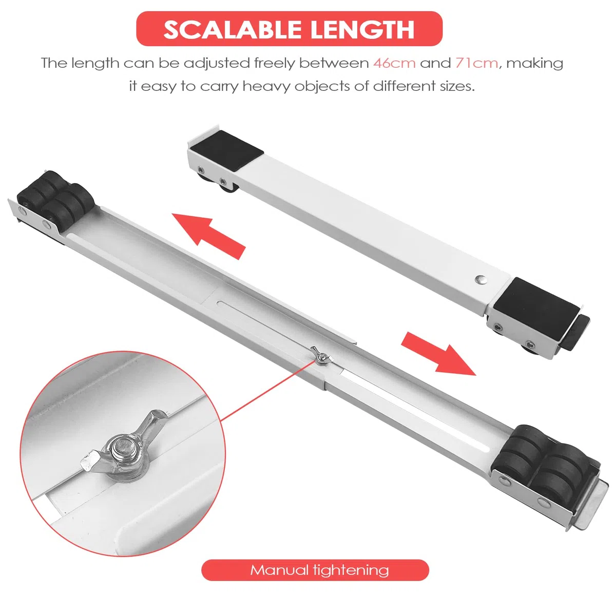 Supporto Lavatrice Asciugatrice, Sposta Mobili con Ruote, Piedini Ruote per Lavatrice, Rotelle Spostare Mobili per Carrello Base Frigorifero Fino 300 kg 24 Ruotes Base Universale Rondella