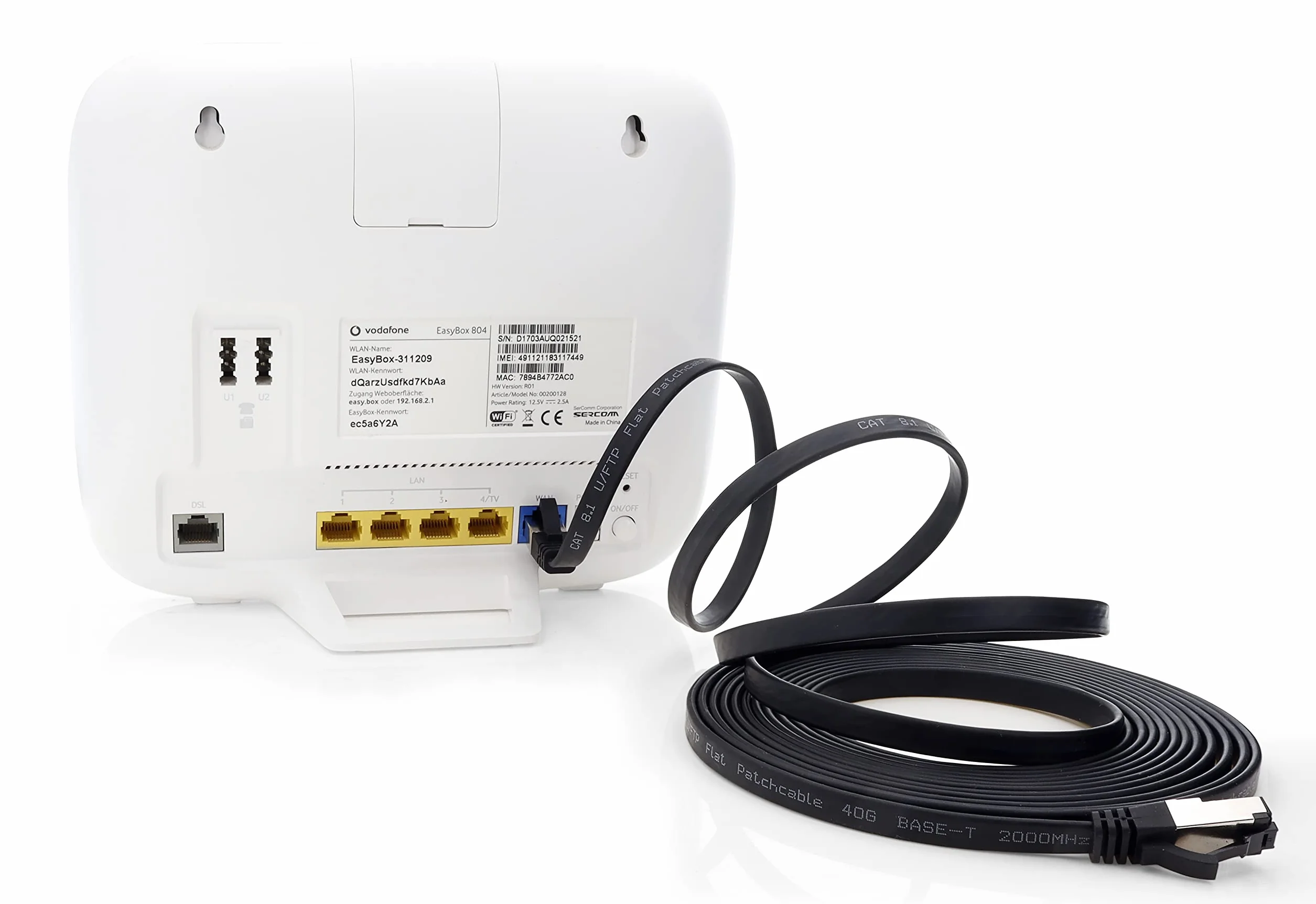 1aTTack.de Cavo patch Cat 8 piatto nero 40 Gigabit cavo di rete Ethernet LAN 40 Gbps 2000 MHz cavo patch Cat8 LSZH TPE PIMF Rj45 spina 5 pezzi – 0,5 m