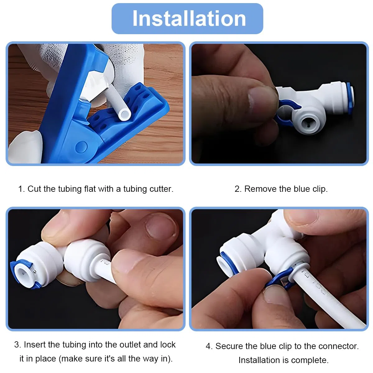 10 raccordi a T da 1/4" a 3 vie a innesto rapido da 1/4" (6,35 mm), raccordo rapido per tubo dell'acqua, per sistema di osmosi inversa dell'acqua