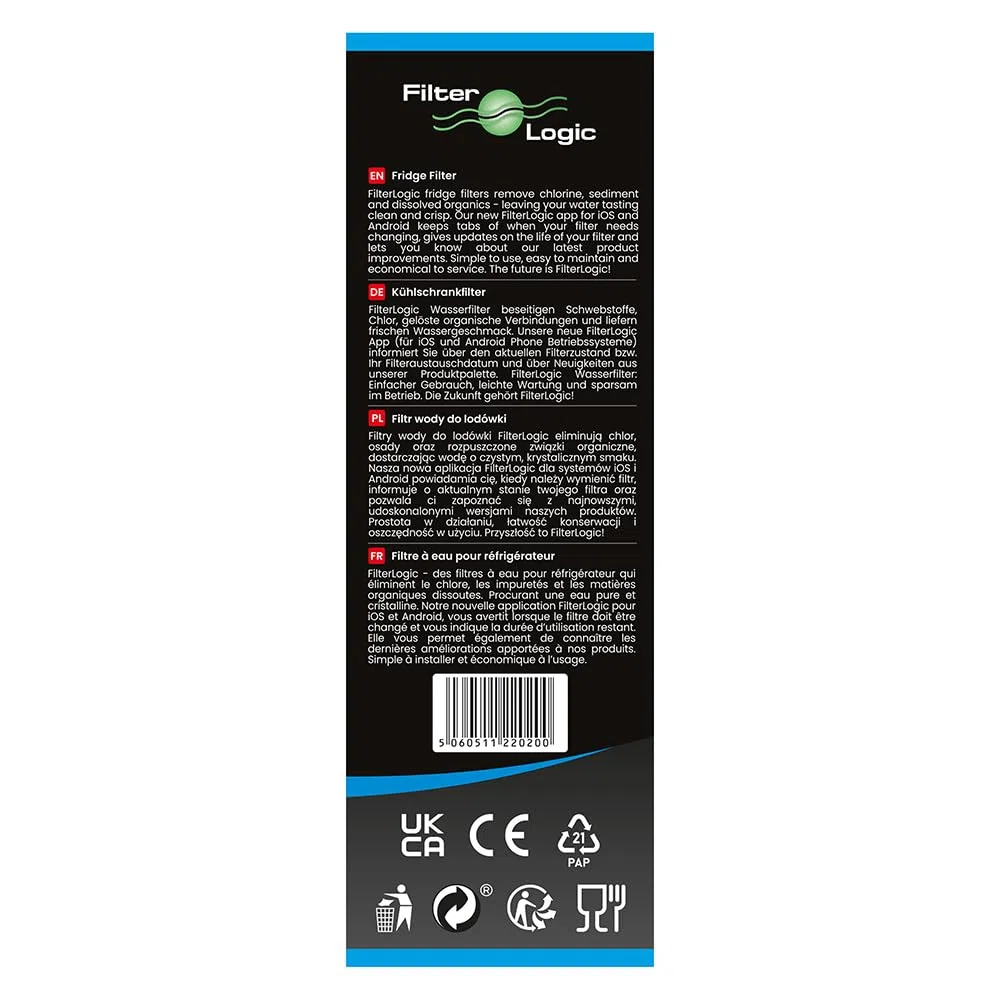 FilterLogic FFL-195LH | Filtro acqua compatibile con Liebherr 7440011, 9880980 InfinitySpring Cartuccia filtro per frigorifero nervera americano