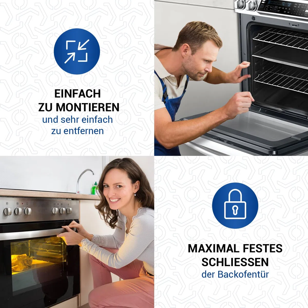 VIOKS Guarnizione in gomma da forno di ricambio per Amica 8066308 guarnizione porta con 4 ganci per forno E A+++ / E Stufa Guarnizione Amica Forno Ricambi Forno