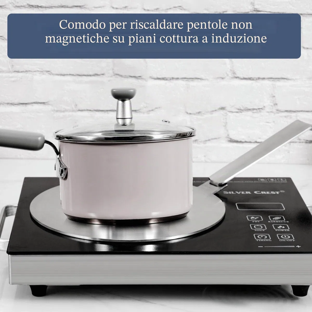 ACTIV CUISINE Adattatore induzione 20 cm disco convertitore per piastra di cottura a induzione, piastra di diffusione di calore in Acciaio Inox