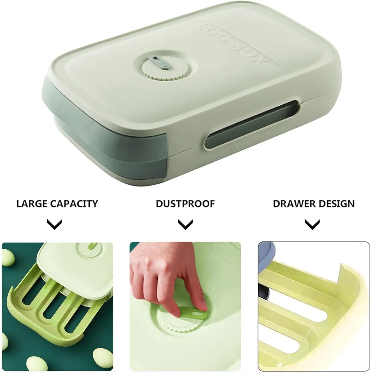 Contenitore Per Uova,Contenitore Per Uova,Portauova Plastica,Portauova Frigorifero,Contrassegno Freschezza Utilizzabile,Scatola Porta Uova Impilabile per Frigorifero Cucina Picnic Esterno Campeggio