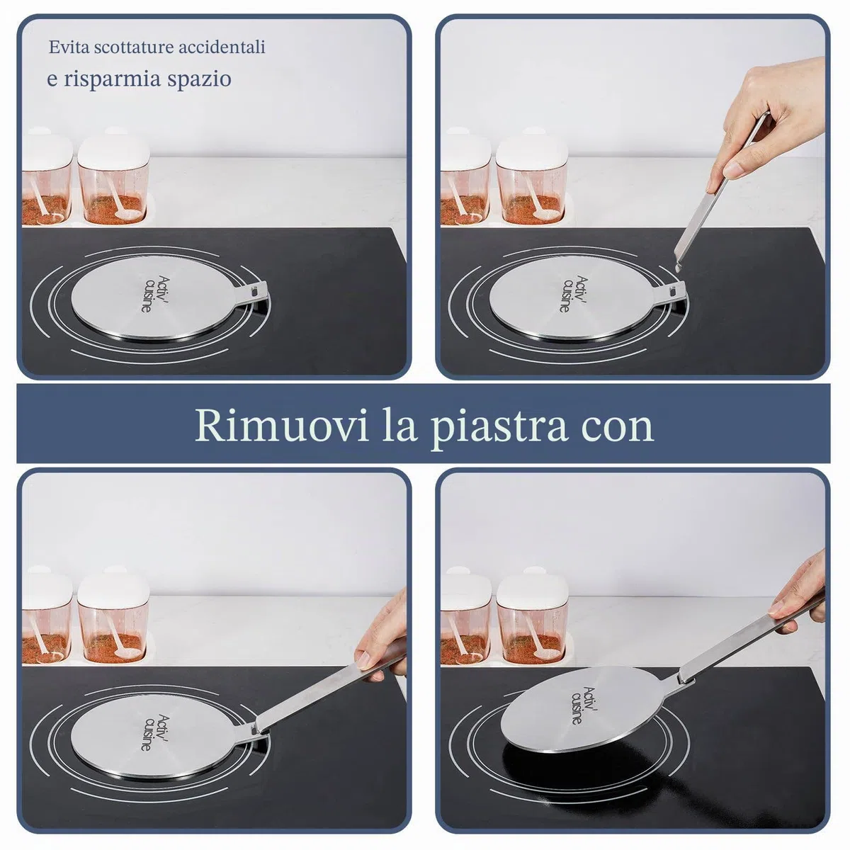 ACTIV CUISINE Adattatore induzione 20 cm disco convertitore per piastra di cottura a induzione, piastra di diffusione di calore in Acciaio Inox