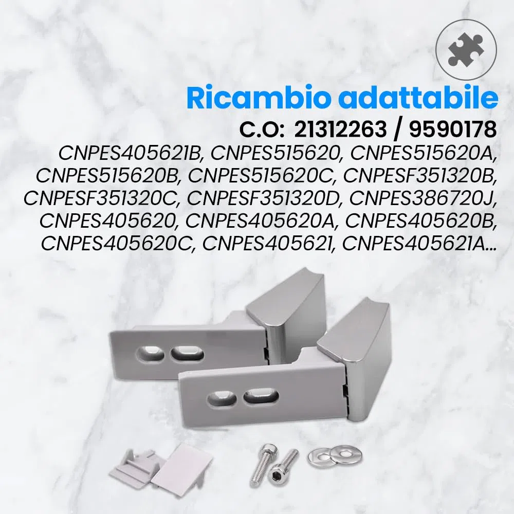 Anakel Home Set ricambi per Maniglia frigorifero Liebherr in Acciaio Inossidabile 9590178 9590190 | Kit Cerniere Maniglia Porta per il Frigorifero per Liebherr