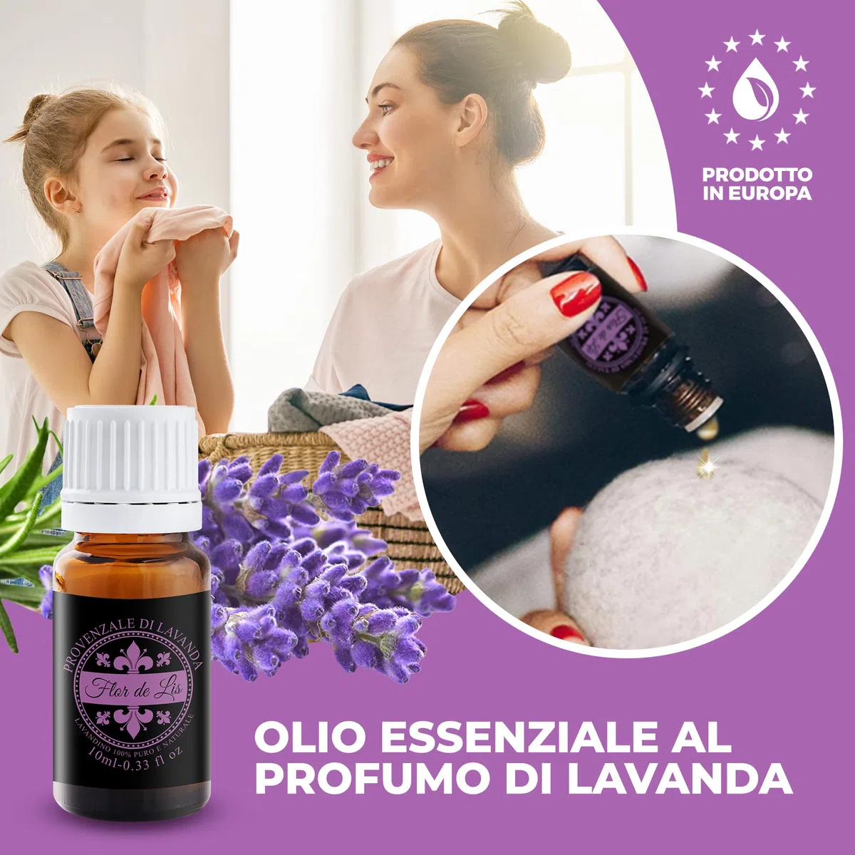 Palline Per Asciugatrice Con Profumo Oli Essenziali Lavanda,Pallina Gomitoli di Lana Palle Asciugatrice Riutilizzabili Naturale Funzione Ammorbidente Profumatore Biancheria Lavatrice Asciugatrice a+++
