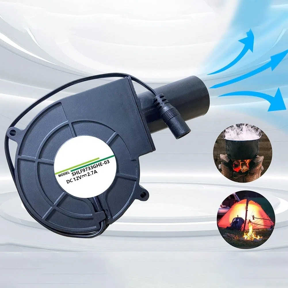 Ventilatore 9733, 12 V, 97 x 97 x 33 mm, nero, portatile, 5400 giri/min, 42 CFM, 32,4 W, per raffreddamento, ventilazione, asciugatura