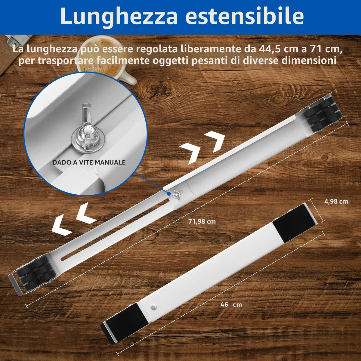 2 PCS Carrello Lavatrice,regolabile Sposta Mobili Con Ruote,Durevole,Con gomma antiscivolo Ruote Lavatrice,Adatto per lavatrici,frigoriferi,divani e armadi.Può sopportare 300 kg (Bianco)