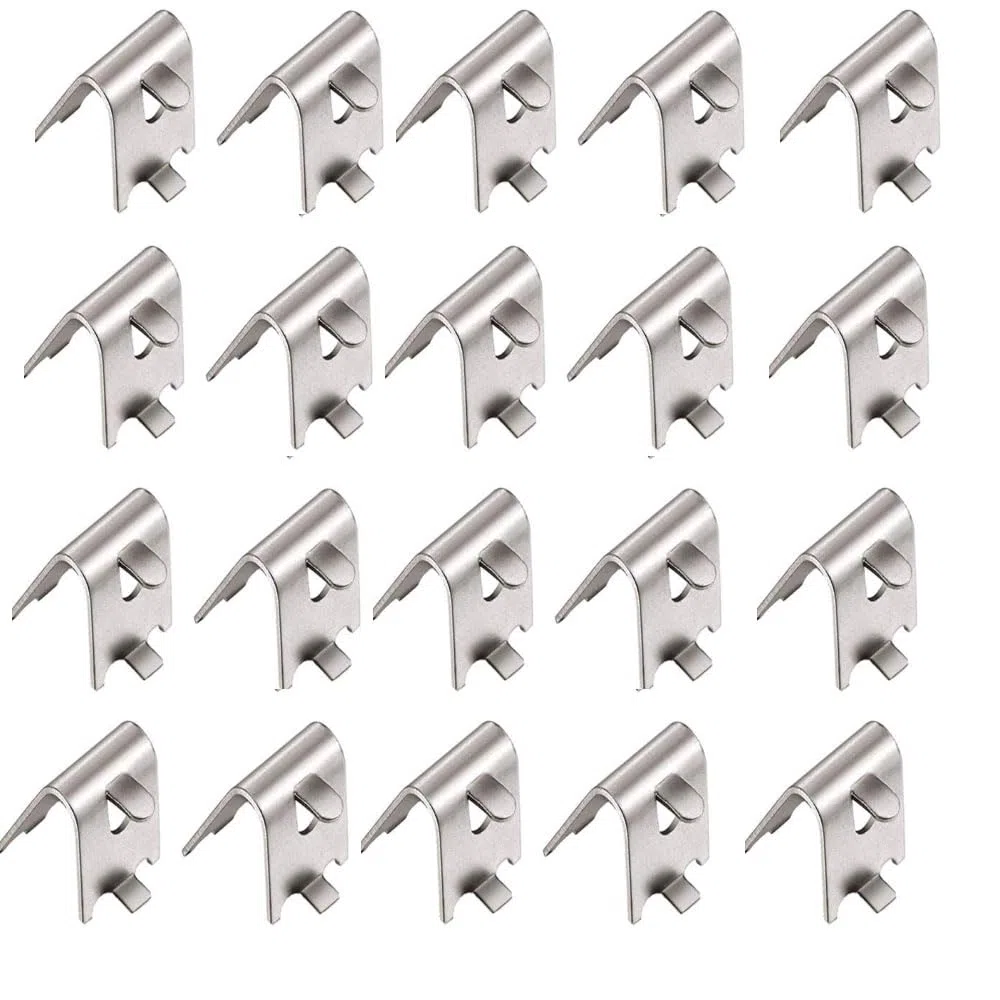 50 Pcs Clip Mensole Frigorifere, Clip per Congelatore Acciaio Inossidabile,Addensare Durevole Dell'Acciaio Inossidabile 304 Staffe Congelatore per Frigorifero, Congelatore (Argento)