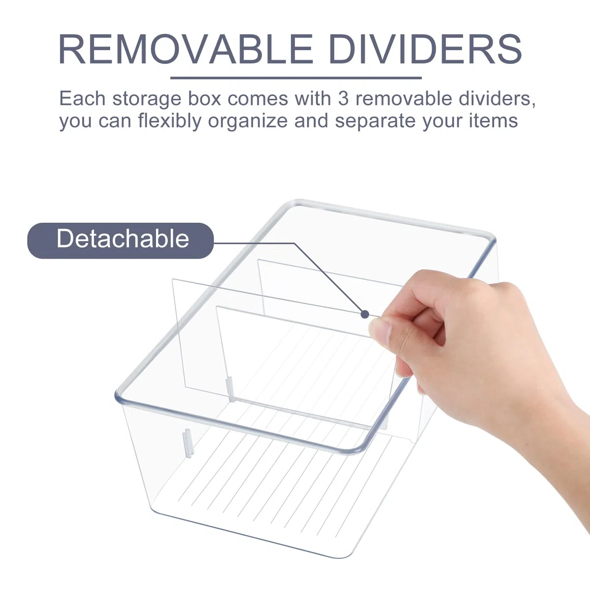 Set di 2 Organizer Frigorifero Cucina Organiser Frigo Contenitori Trasparenti Organizer con 4 scomparti,senza BPA,adatto per conservare bustine di tè,snack e spezie(Trasparente)