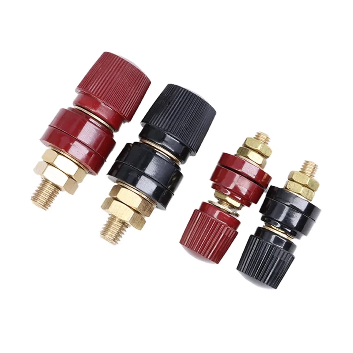 Vite filettata for rilegatura del filo M5 M6 M8 M10 Nero + rosso Set Morsetto for inverter di saldatura Giunzione di alimentazione Collegare il terminale della batteria(M5 Set,1 pair)