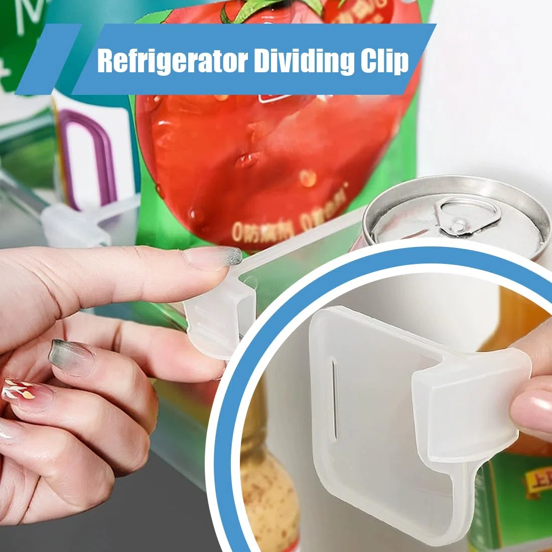 Fridge Bins, 8 pezzi divisori regolabili per frigorifero divisori salvaspazio per frigorifero adatti per tappi per bottiglie da frigorifero bustine di condimento bevande uova