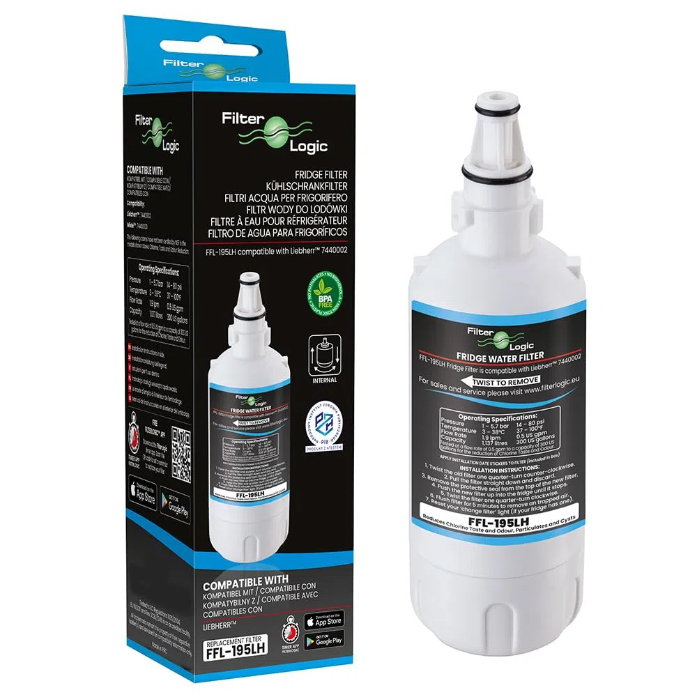 FilterLogic FFL-195LH | Filtro acqua compatibile con Liebherr 7440011, 9880980 InfinitySpring Cartuccia filtro per frigorifero nervera americano