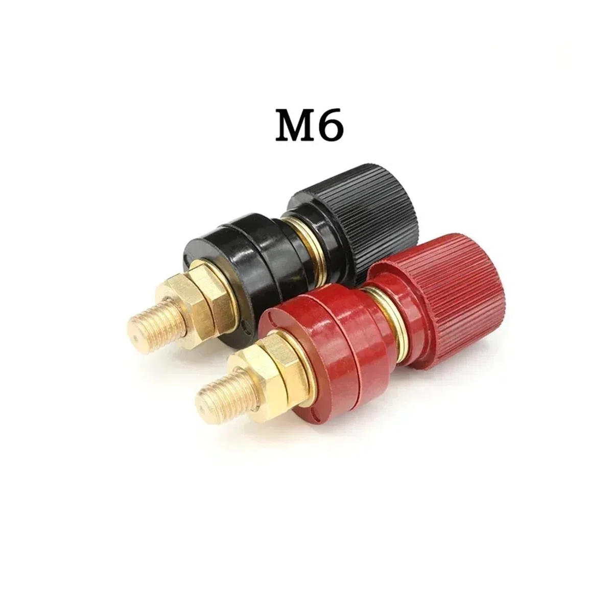 Vite filettata for rilegatura del filo M5 M6 M8 M10 Nero + rosso Set Morsetto for inverter di saldatura Giunzione di alimentazione Collegare il terminale della batteria(M5 Set,1 pair)