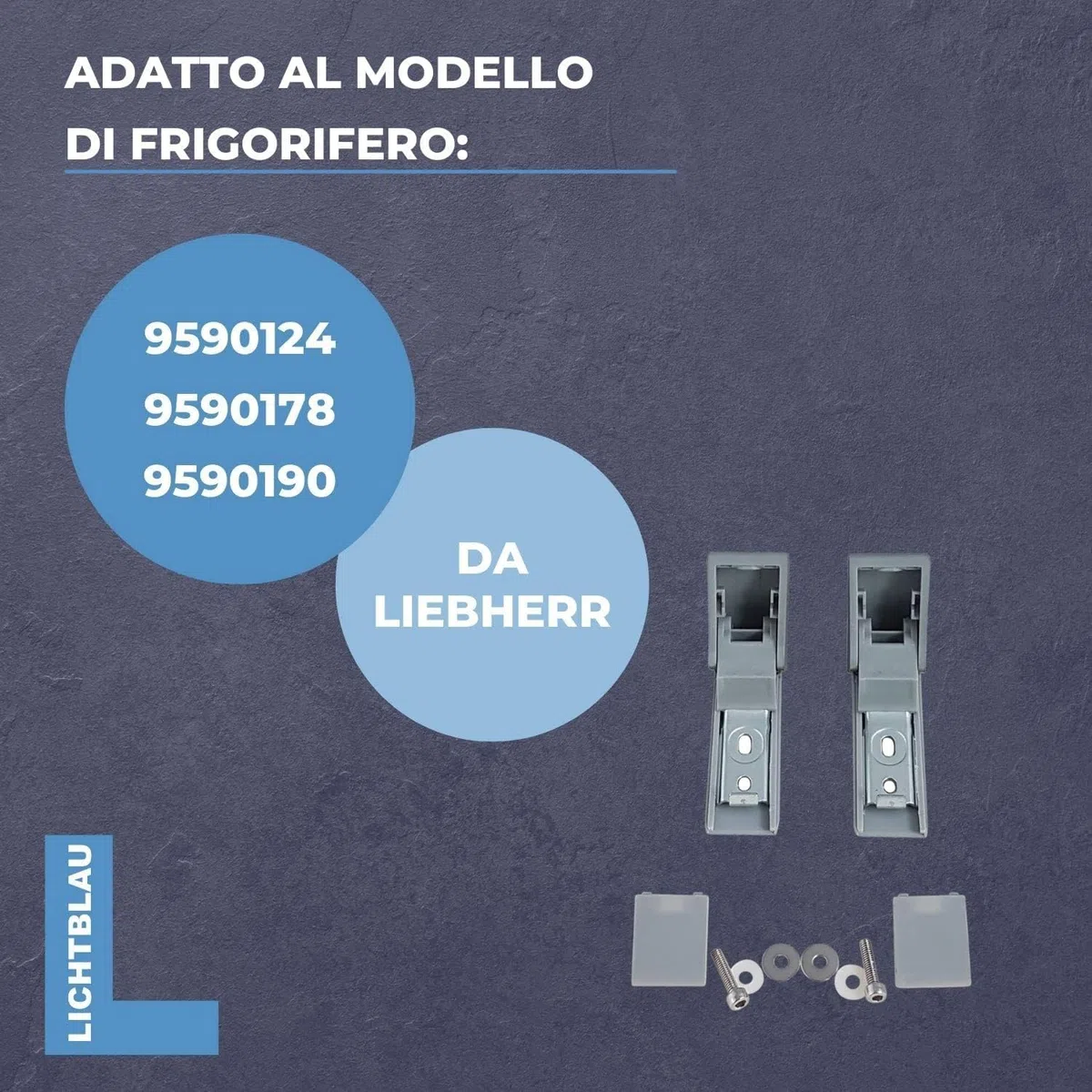 Lichtblau 2 Cerniere Compatibili per Frigoriferi Liebherr 9590178 9590190 9590124, Ricambi in Acciaio Inox Resistenti, Set Sostituzione Porta, Alta Qualità, Montaggio Facile