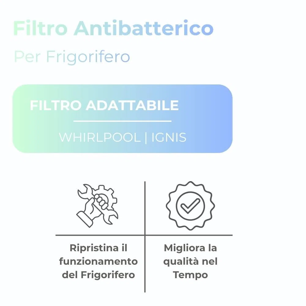 3 Pezzi Filtro Antibatterico per Frigorifero Whirlpool, Ignis, protezione da batteri e cattivi odori, Pezzo di ricambio compatibile con vari modelli, cod C00277076 C00312451
