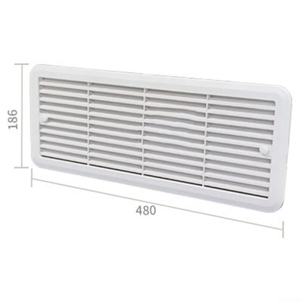 Griglia di montaggio per ventola del frigorifero Thetford, 483 x 186 mm, coperture di ventilazione in ABS per roulotte, camper (bianco)