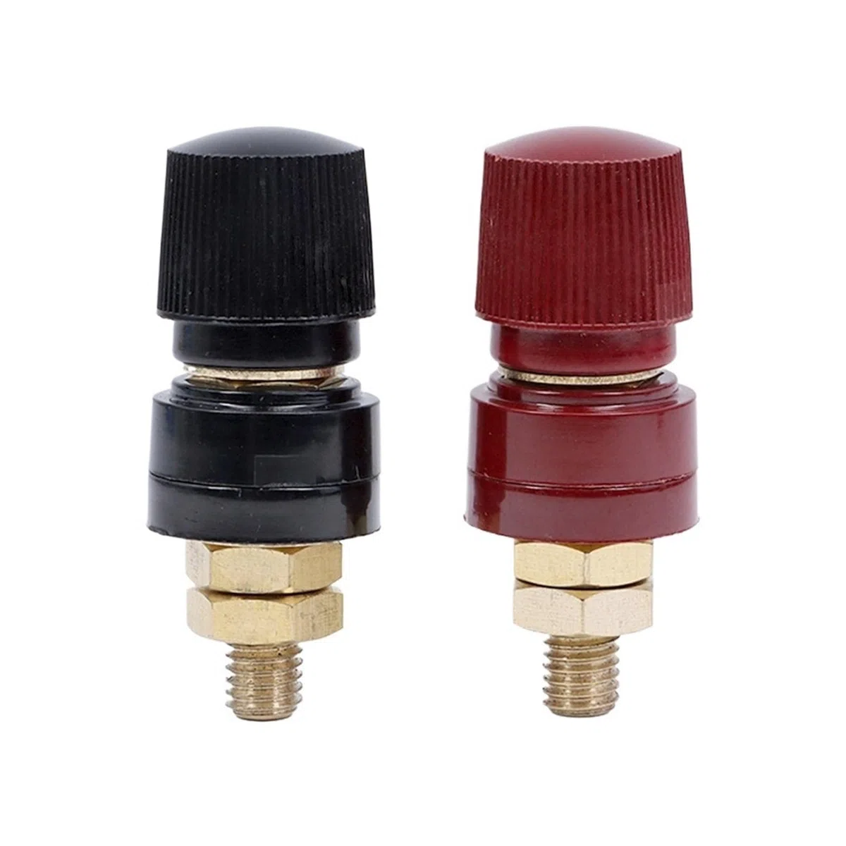 Vite filettata for rilegatura del filo M5 M6 M8 M10 Nero + rosso Set Morsetto for inverter di saldatura Giunzione di alimentazione Collegare il terminale della batteria(M5 Set,1 pair)