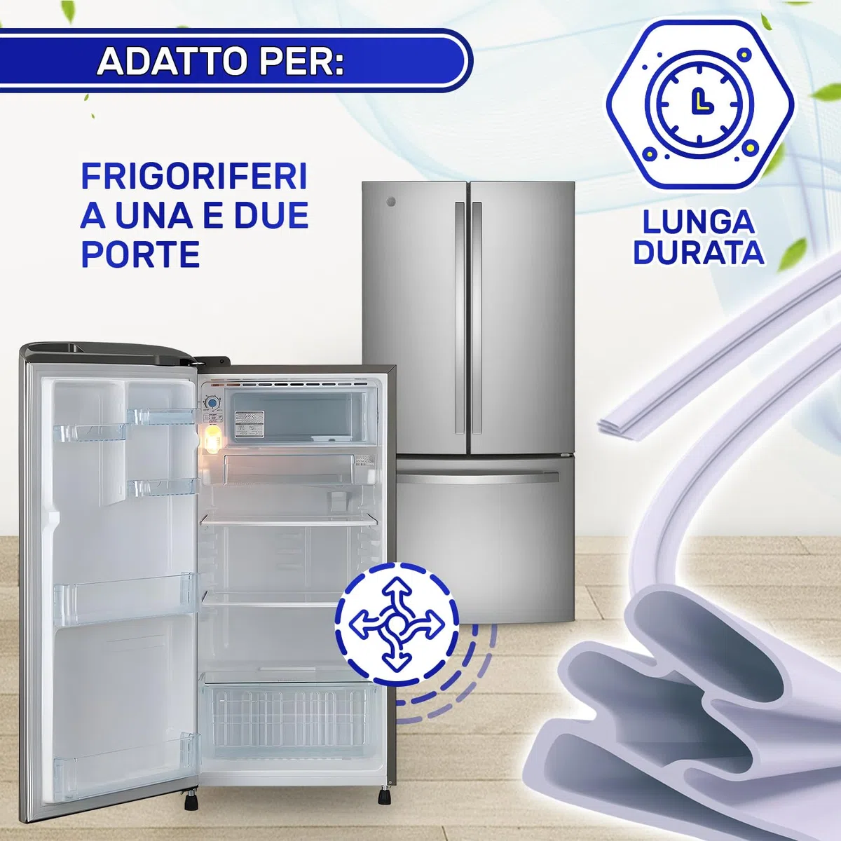 Guarnizione Frigorifero Universale della Porta 2 m per Frigorifero con Congelatore - MONTERAL