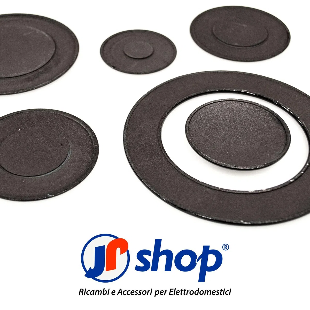 Kit 5 piattelli lisci di cui una tripla corona adattabile a piano cottura cucina compatibile con Ariston - Nardi - Franke