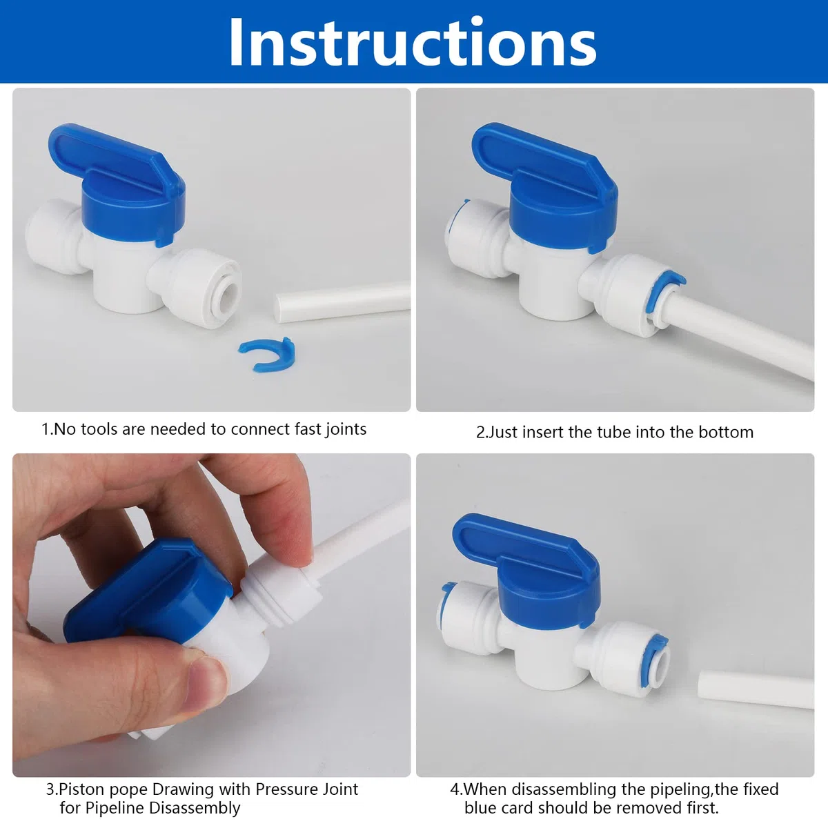 Tubi di Osmosi Inversa Kit 10 Pezzo Raccordo Del Filtro Dell'acquav 15m Tubo D'alimentazione Dell'acqua Tubo Del Depuratore Dell'acqua per Frigorifero Side by Side Filtri Dell'Acqua(1/4")