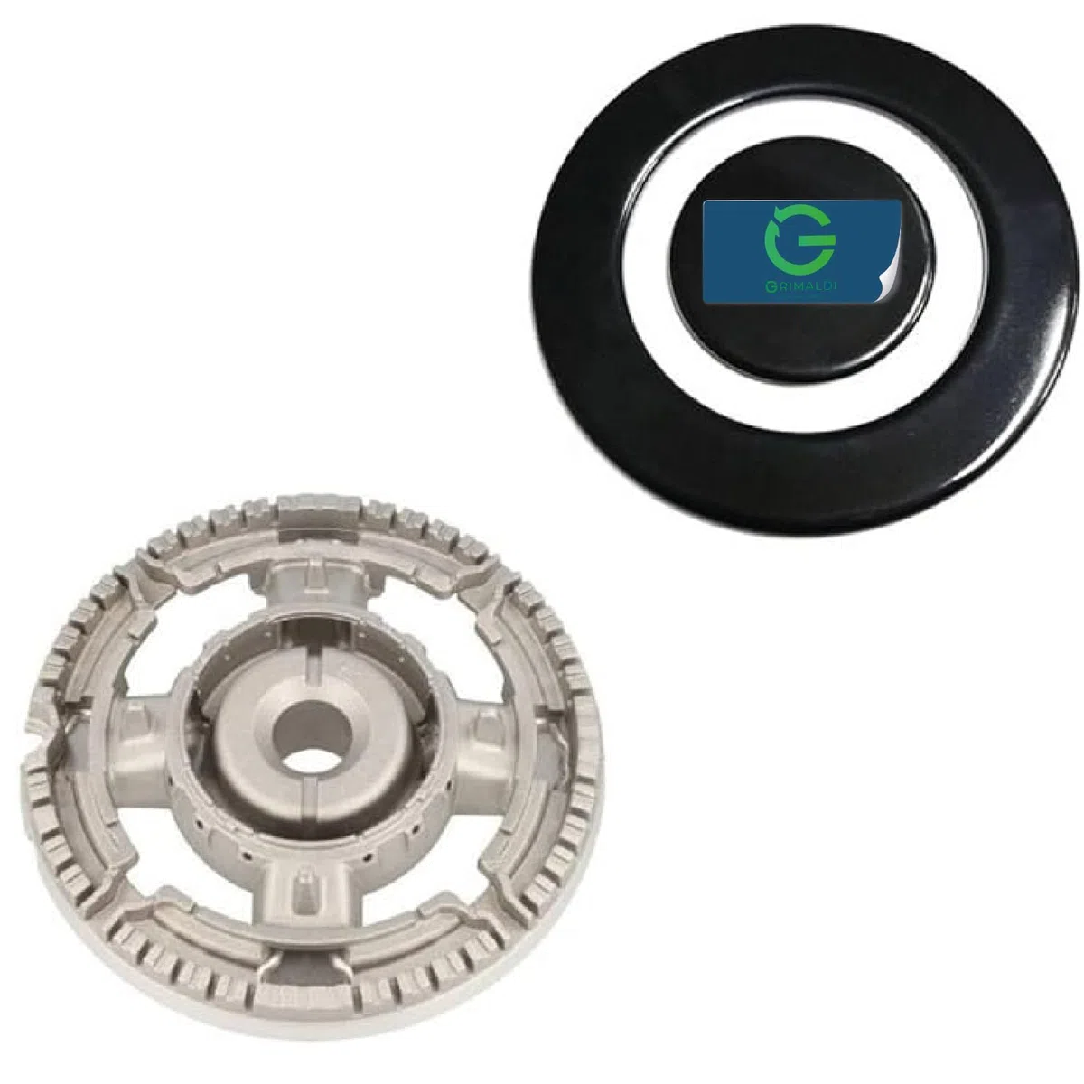 G GRIMALDI Bruciatore e Piattello Tripla Corona per Piano Cottura compatibile ARISTON LOFRA INDESIT FRANKE SMEG LA GERMANIA codice originale C00119171