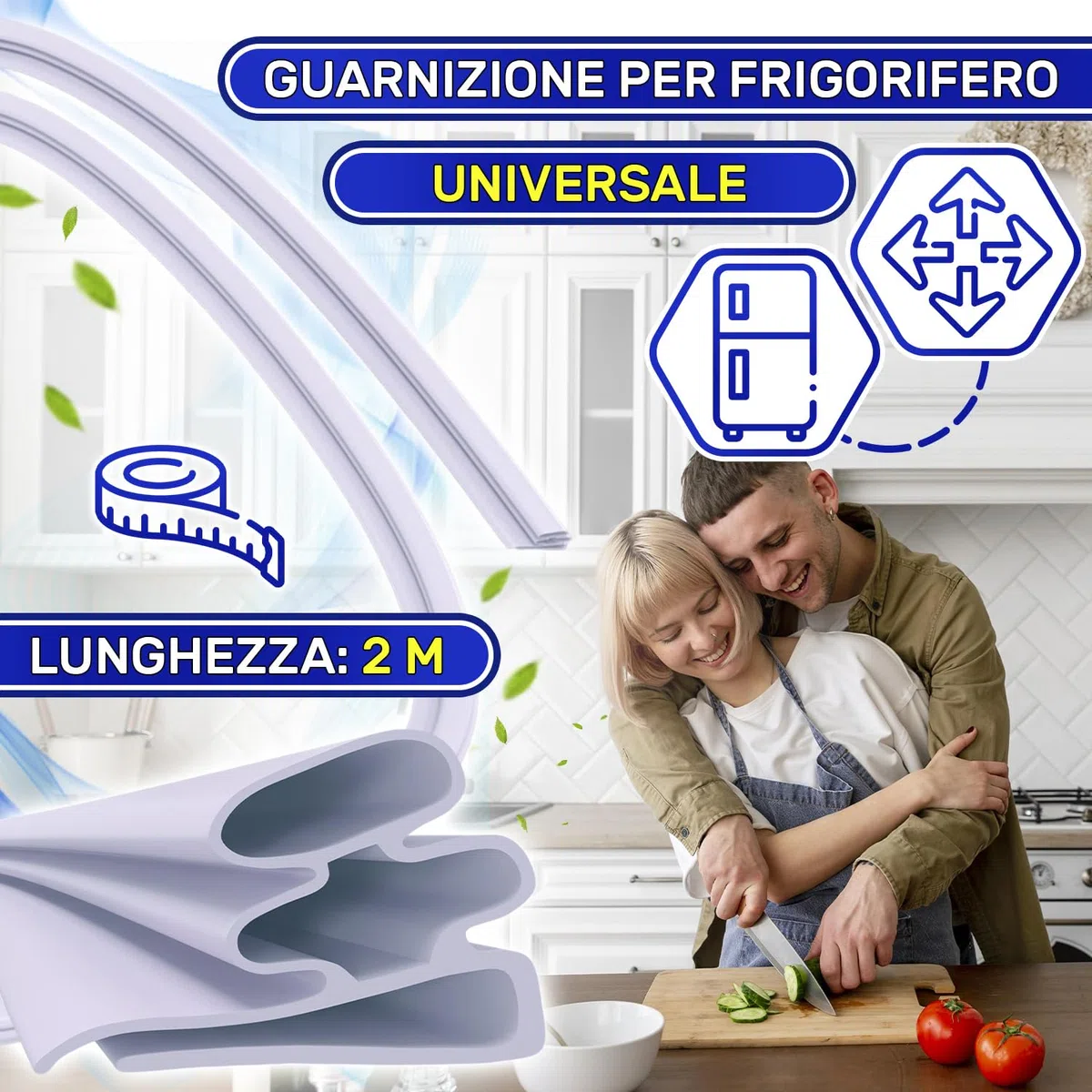Guarnizione Frigorifero Universale della Porta 2 m per Frigorifero con Congelatore - MONTERAL