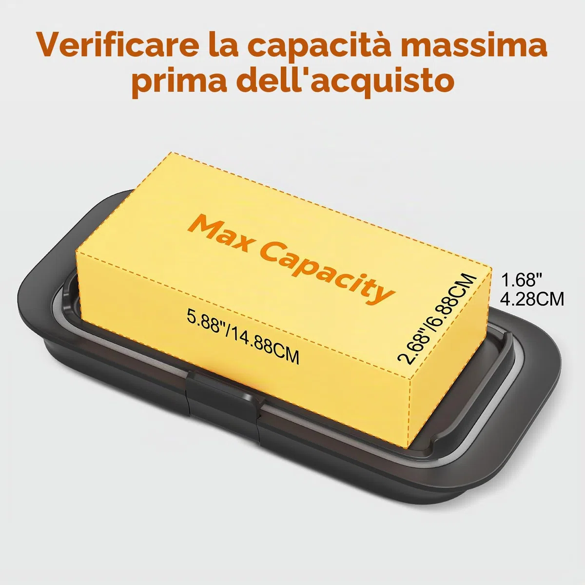 Pisol Burriera, per 250 g di burro, Grande Portaburro con Coperchio per Piano di Lavoro e Frigorifero, Ripiano Porta del Frigorifero, Portaburro Ermetico per Burro Europeo/Kerrygold/Burro Francese