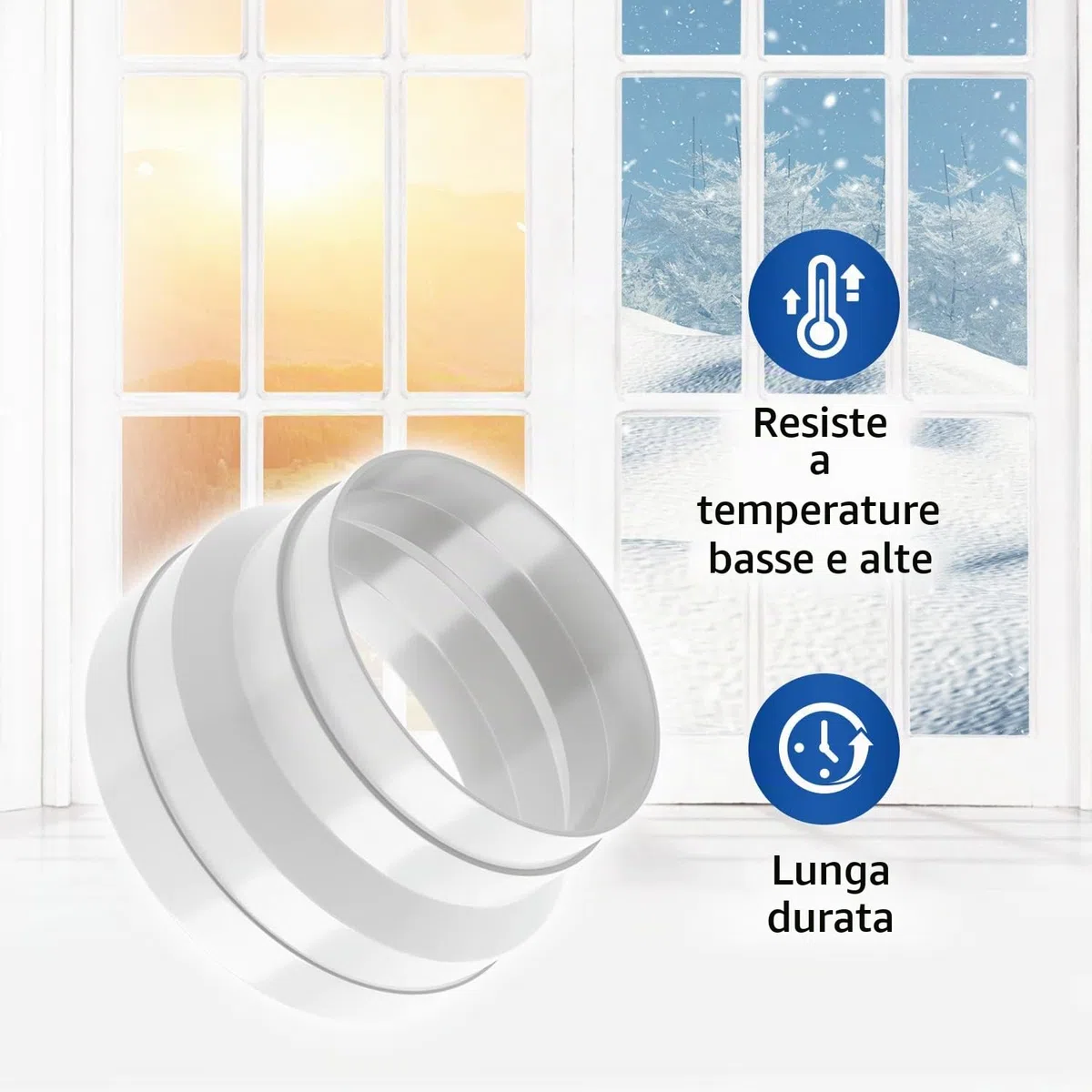 VIOKS Adattatore Tubo di Scarico 150 mm - 125 mm, Riduttore per Cappa Aspirante, Connettore per Tubo di Ventilazione in PVC
