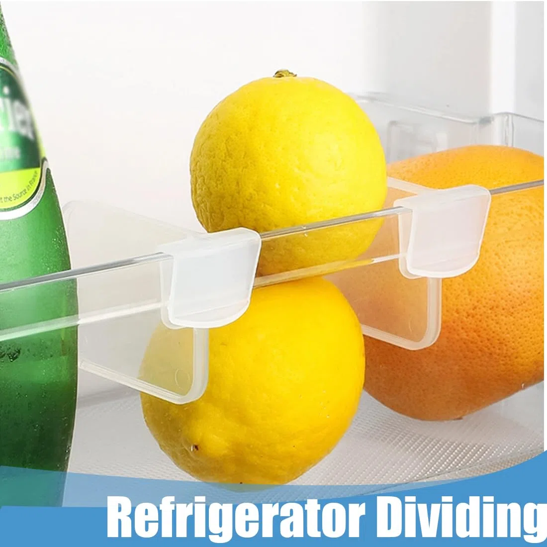 Fridge Bins, 8 pezzi divisori regolabili per frigorifero divisori salvaspazio per frigorifero adatti per tappi per bottiglie da frigorifero bustine di condimento bevande uova