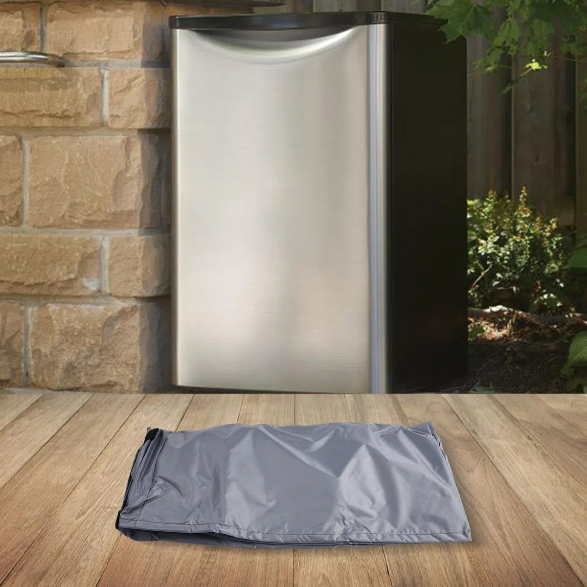 Copertura per Congelatore a Pozzetto da Esterno Impermeabile con Doppia Apertura Design Superiore con Prese d'Aria e Tasca Portaoggetti per 7,0 Piedi Cubi (grigio 55,88 x 63,5 x 85,09 cm)