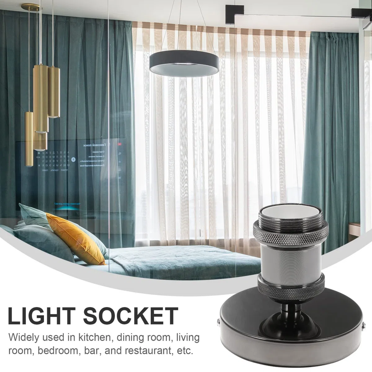 Portalampada Vintage E27 in Acciaio Inox, Base per Lampada da Soffitto Apertura a Vite, Presa di Luce Esterna per Illuminazione Casa e Cucina, Design Retrò in Metallo Robusto