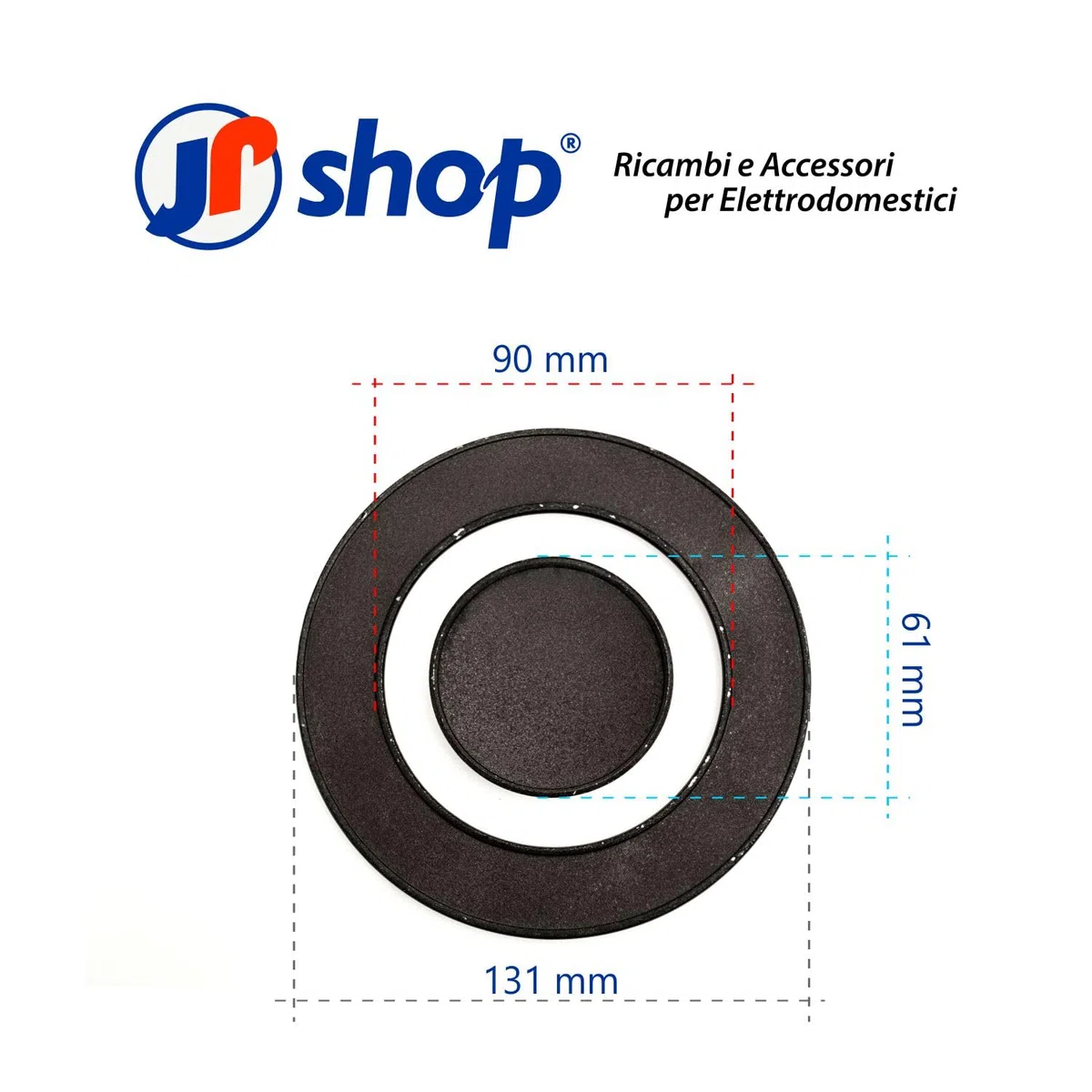 Kit 5 piattelli lisci di cui una tripla corona adattabile a piano cottura cucina compatibile con Ariston - Nardi - Franke