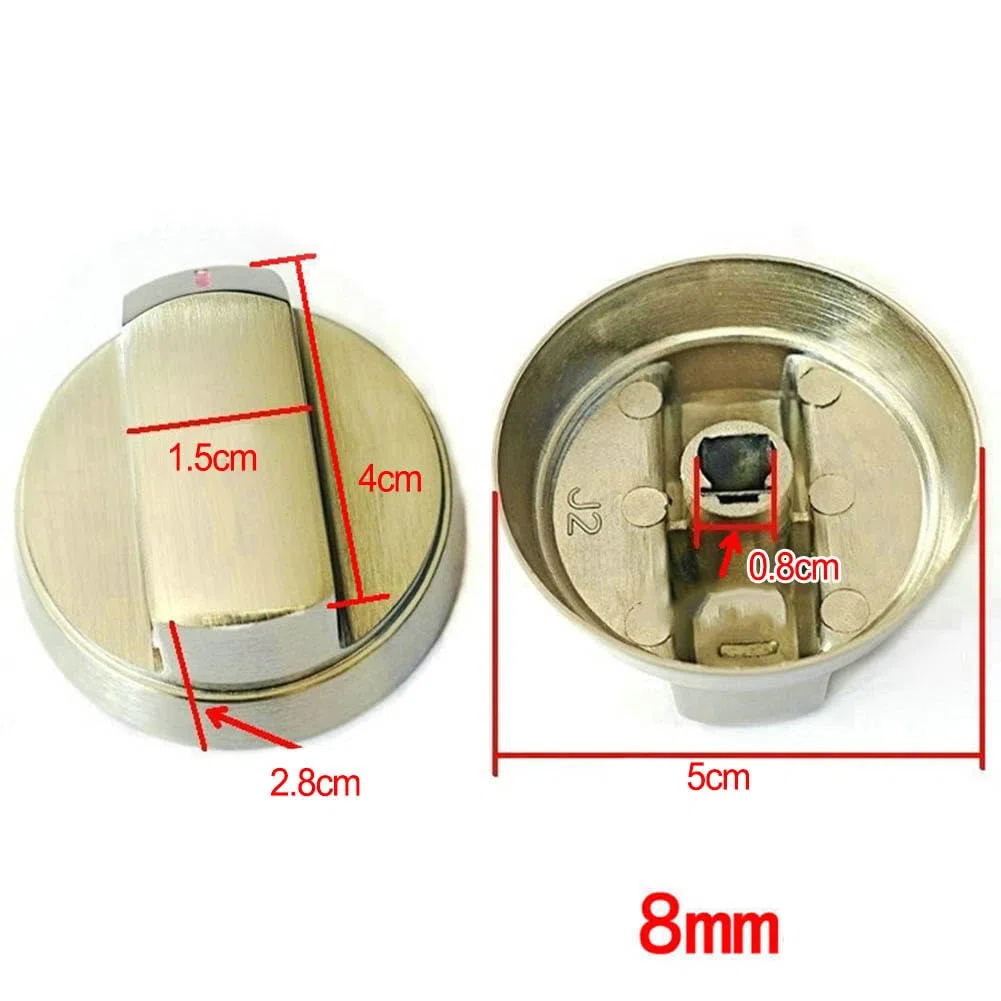 Manopole universali di ricambio per fornello a gas, 8 mm, resistenti manopole di controllo per piano cottura in metallo per cucina, barbecue, barbecue, fornelli, parti - 4 pezzi