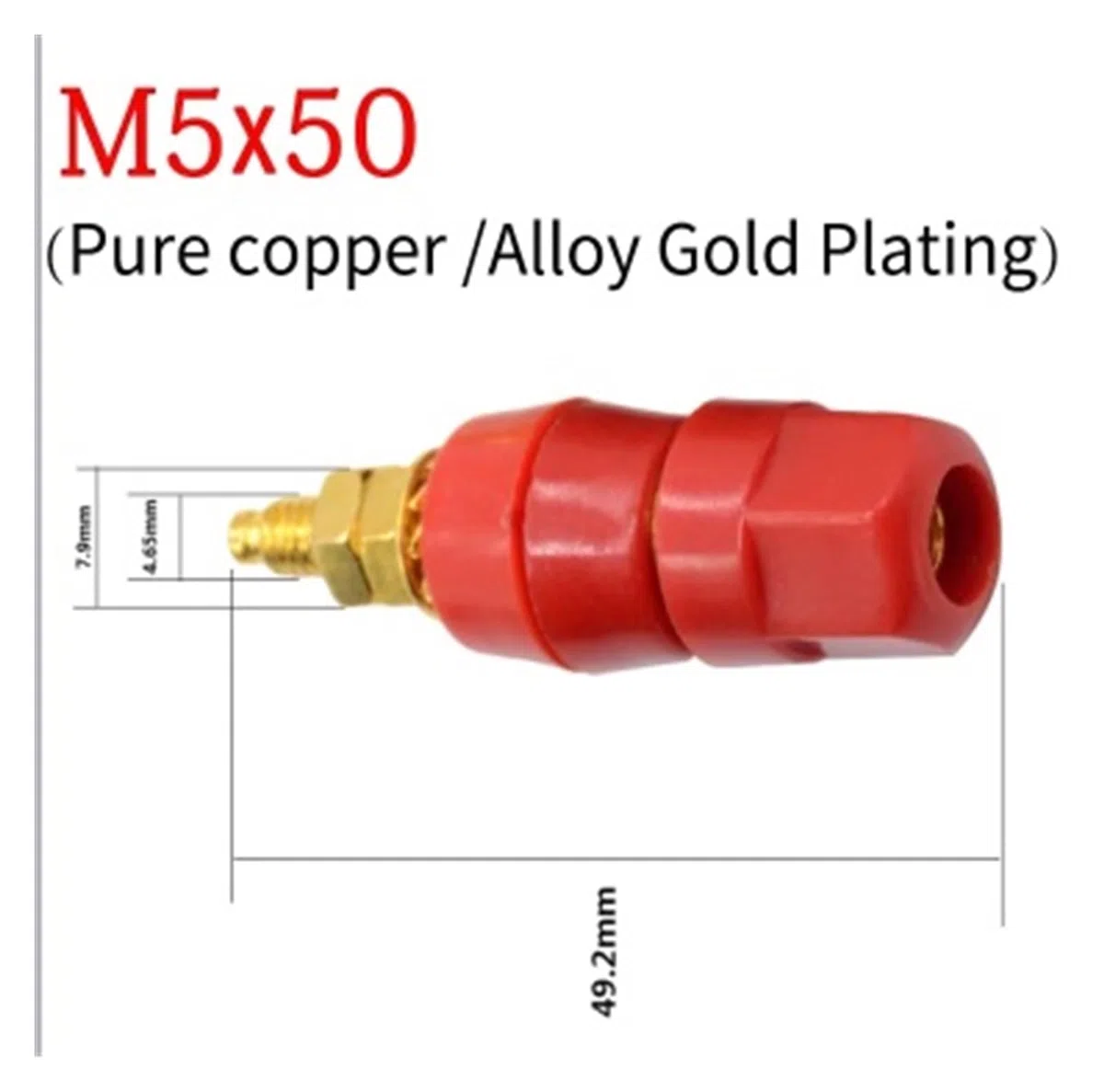 Vite filettata for rilegatura del filo M5 M6 M8 M10 Nero + rosso Set Morsetto for inverter di saldatura Giunzione di alimentazione Collegare il terminale della batteria(M5 Set,1 pair)